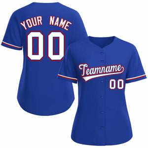 Custom Royal White Royal Classic Style Baseball Jersey for Women