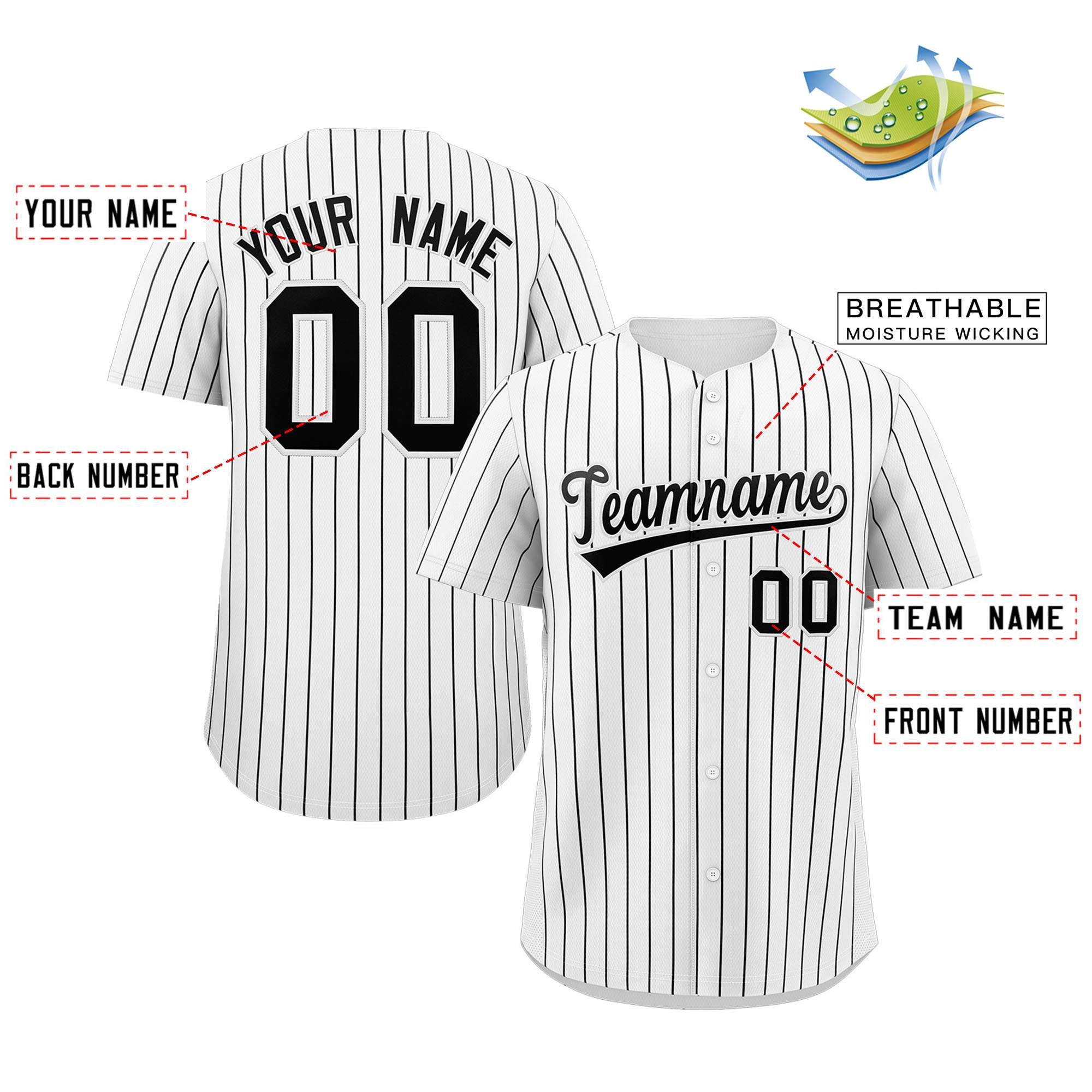 custom white pin stripe baseball jerseys