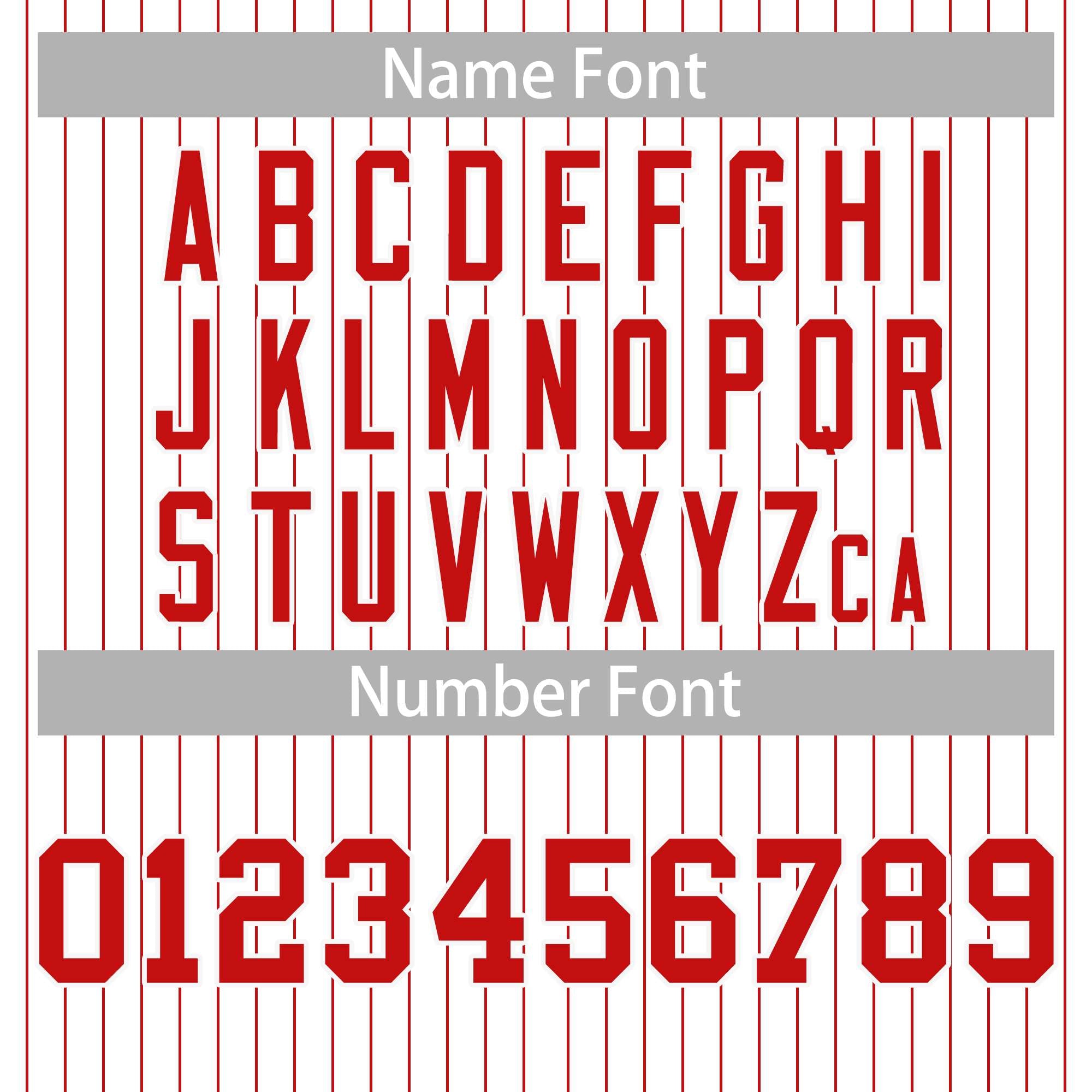 plain striped baseball jerseys name and number font