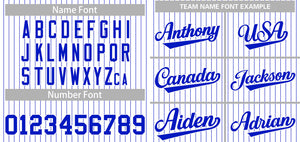 Custom White Royal Stripe Fashion Authentic Baseball Jersey