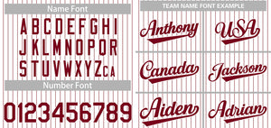 Custom White Crimson Stripe Fashion Authentic Baseball Jersey