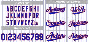 Custom White Royal-Orange Stripe Fashion Authentic Baseball Jersey