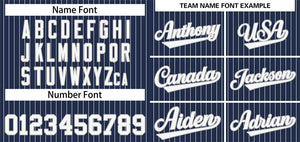 Custom Navy White-Gray Stripe Fashion Authentic Baseball Jersey