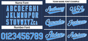 Custom Navy Powder Blue-White Stripe Fashion Authentic Baseball Jersey