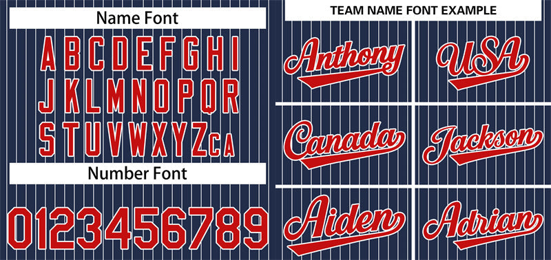 Custom Navy Red-White Stripe Fashion Authentic Baseball Jersey