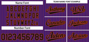 Custom Purple Black-Orange Stripe Fashion Authentic Baseball Jersey