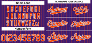 Custom Purple Orange-White Stripe Fashion Authentic Baseball Jersey