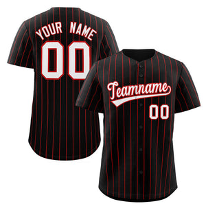 Maillot de baseball authentique à rayures noires et blanches, personnalisé, à la mode