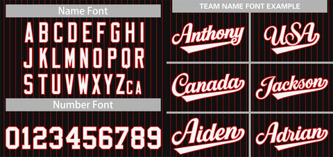 Custom Team Black Baseball Authentic White Red Strip Jersey Red