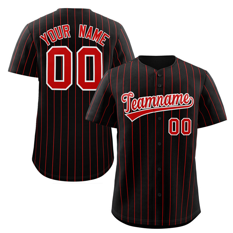 Maillot de baseball authentique à rayures noires et blanches, personnalisé, à la mode