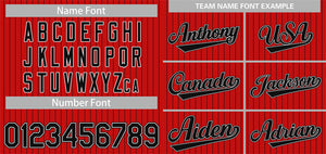 Custom Red Black-White Stripe Fashion Authentic Baseball Jersey