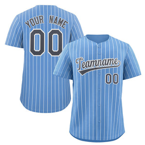 Maillot de baseball authentique à rayures bleu marine et blanc, personnalisé, à la mode