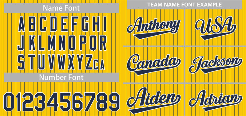 Custom Yellow Navy-White Stripe Fashion Authentic Baseball Jersey