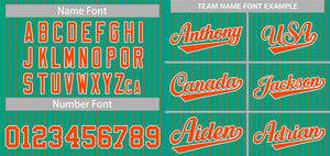 Custom Teal Orange-White Stripe Fashion Authentic Baseball Jersey