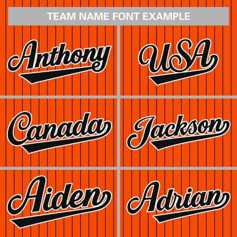 pinstripe baseball uniforms team name font style example