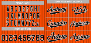 Custom Orange Black-White Stripe Fashion Authentic Baseball Jersey