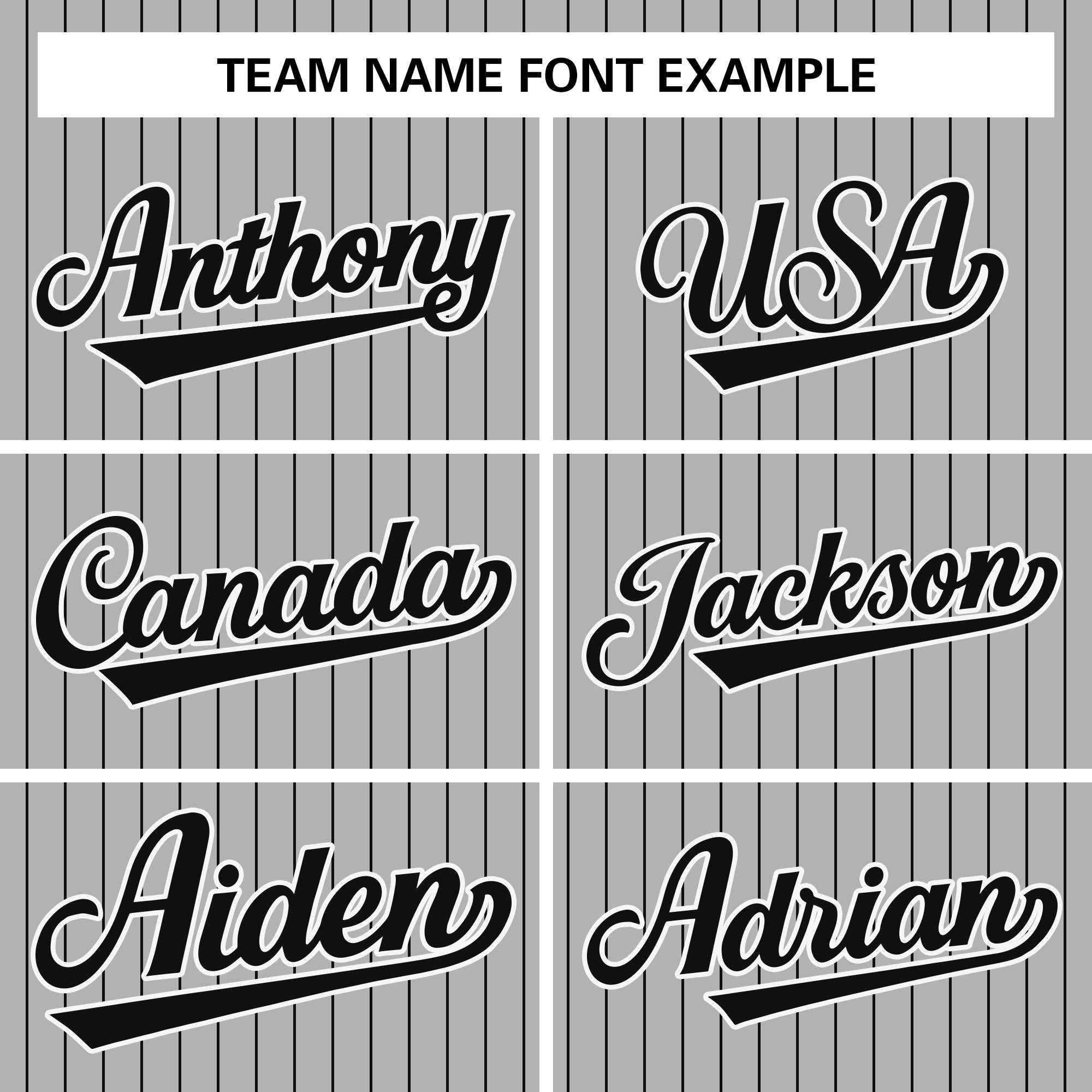 blank striped baseball jersey team name font example