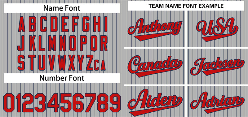 Custom Gray Red-Navy Stripe Fashion Authentic Baseball Jersey