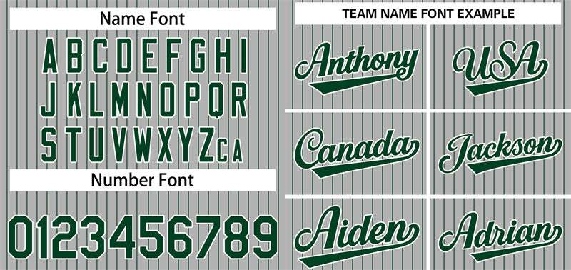 Custom Gray Green-White Stripe Fashion Authentic Baseball Jersey