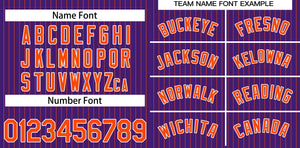 Custom Purple Orange-White Stripe Fashion Authentic Baseball Jersey