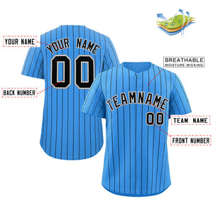 Maillot de baseball personnalisé à rayures bleu marine et gris, à la mode, authentique