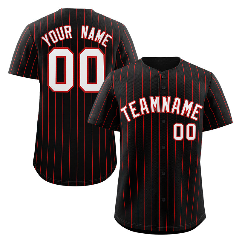 Maillot de baseball authentique à rayures noires et blanches, personnalisé, à la mode