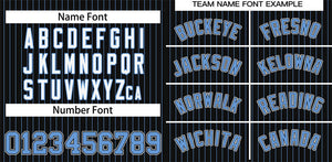 Custom Black Light Blue-White Stripe Fashion Authentic Baseball Jersey