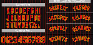 Custom Black Red-Orange Stripe Fashion Authentic Baseball Jersey