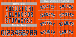 Custom Orange Navy-White Stripe Fashion Authentic Baseball Jersey