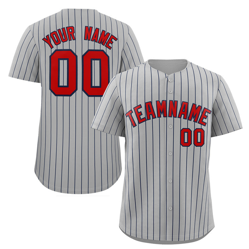 Maillot de baseball personnalisé à rayures rouges et marine, personnalisé, à la mode, authentique