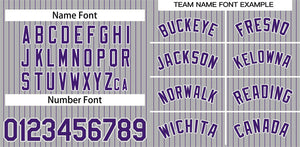 Custom Gray Purple-White Stripe Fashion Authentic Baseball Jersey