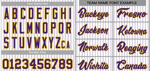 Custom White Purple-Yellow Stripe Fashion Authentic Baseball Jersey