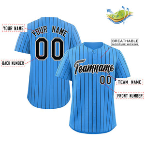 Maillot de baseball personnalisé à rayures bleu marine et gris, à la mode, authentique