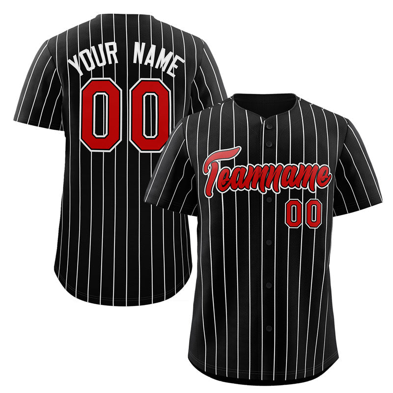 Maillot de baseball authentique à rayures noires et blanches, personnalisé, à la mode