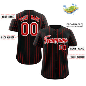 Maillot de baseball authentique à rayures noires et blanches, personnalisé, à la mode