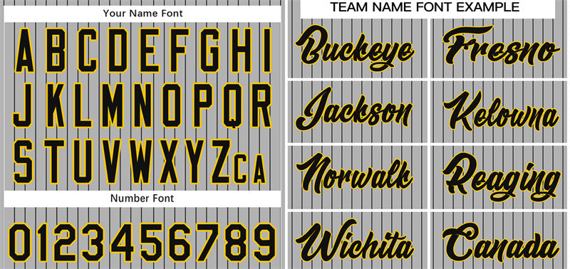 Custom Gray Black-Gold Stripe Fashion Authentic Baseball Jersey