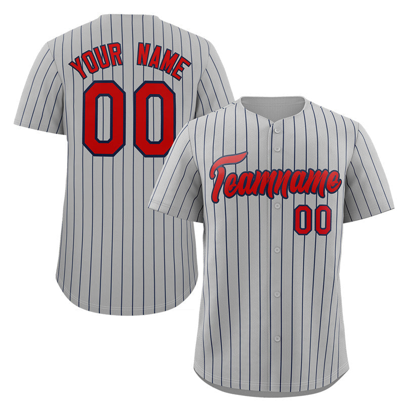 Maillot de baseball personnalisé à rayures rouges et marine, personnalisé, à la mode, authentique