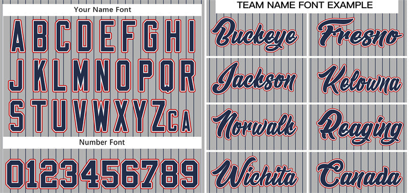 Custom Gray Navy-Red Stripe Fashion Authentic Baseball Jersey