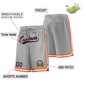 Custom Gray Navy-White Classic Style Basketball Mesh Shorts