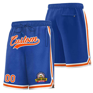 Custom Royal Orange-White Classic Style Basketball Mesh Shorts