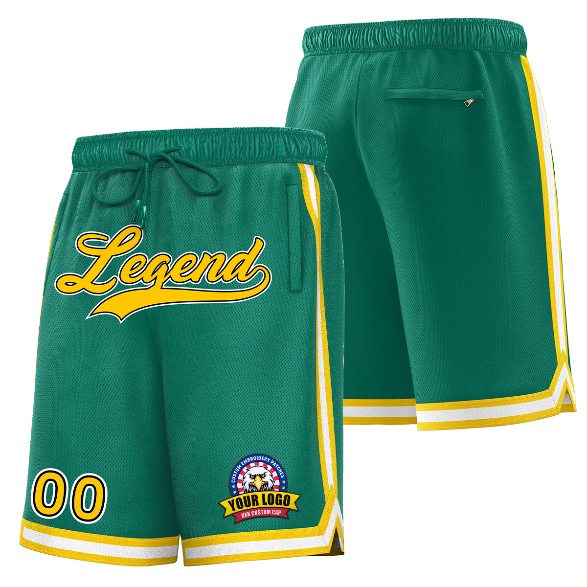 Custom Green Yellow Basketball Shorts