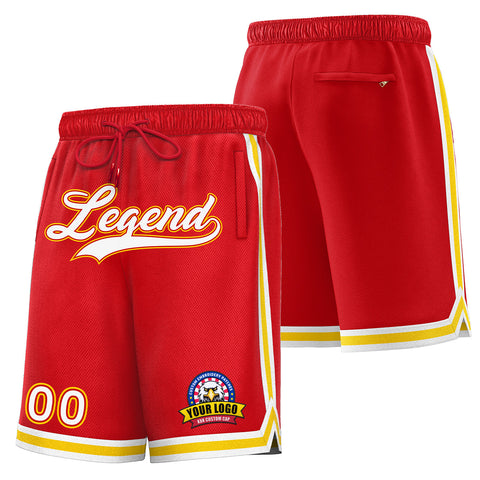 Custom Red White Basketball Shorts