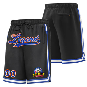 Custom Black Royal-White Basketball Shorts