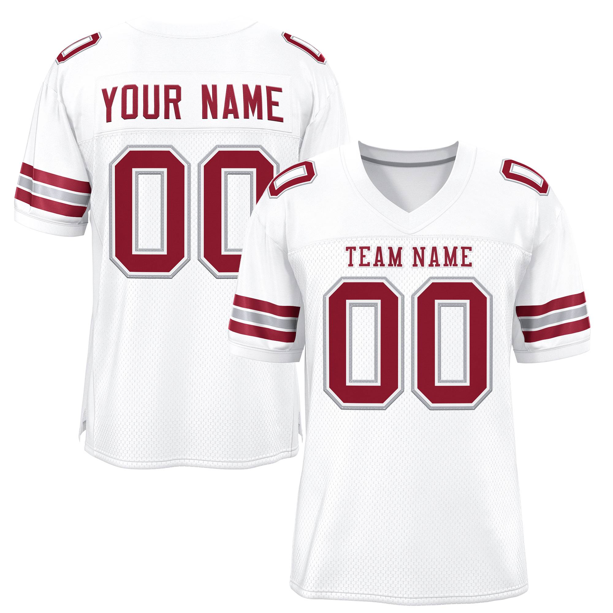 Custom White Cardinal-Cardinal Classic Style Authentic Football Jersey