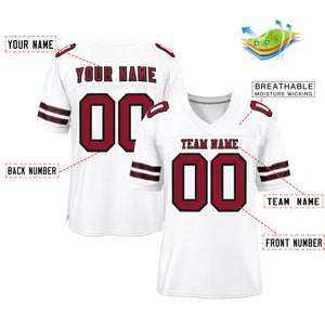 Custom White Red-Black Classic Style Authentic Football Jersey