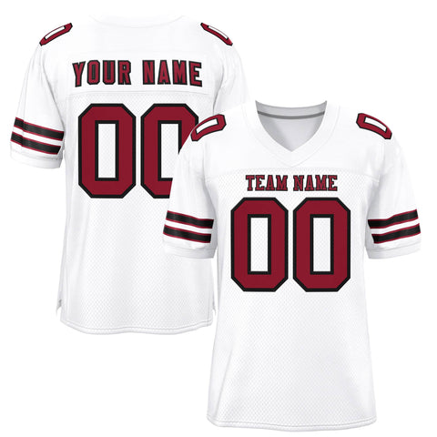 Custom White Red-Black Classic Style Authentic Football Jersey