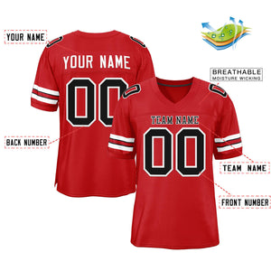 Custom Red Black-White Classic Style Authentic Football Jersey