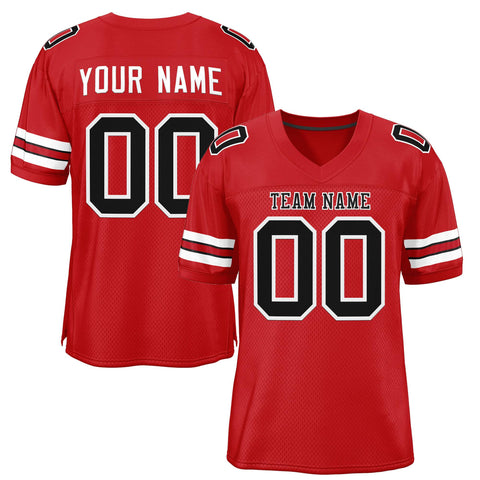 Custom Red Black-White Classic Style Authentic Football Jersey