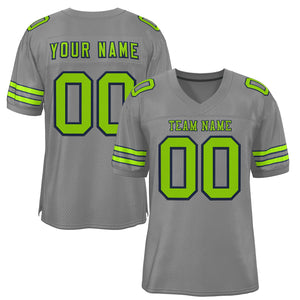 Custom Gray Neon Green-Neon Green Classic Style Authentic Football Jersey