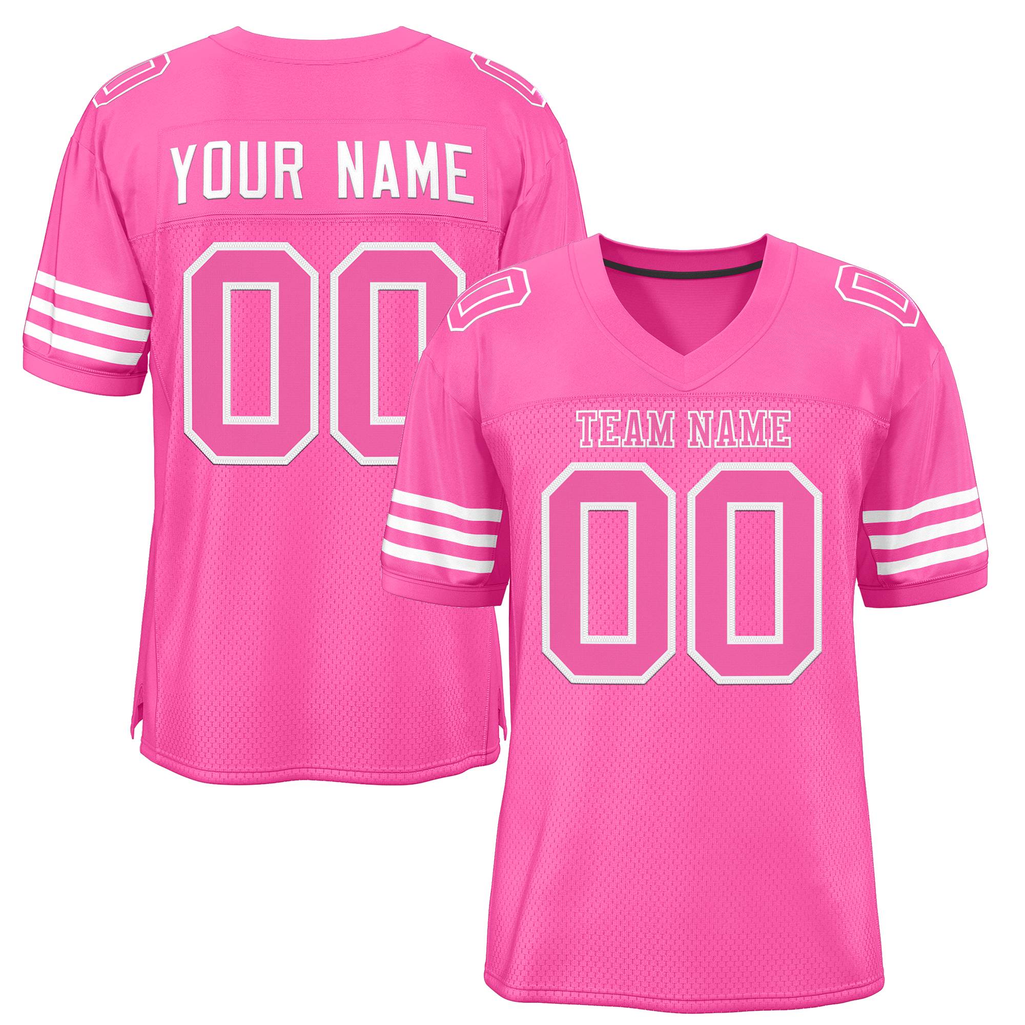 Custom Pink White Classic Style Authentic Football Jersey